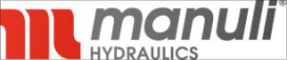 Logo of Manuli Hydraulics featuring stylized text and a red element.
